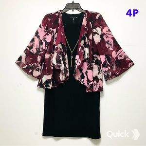 4P - NWT Tiana B. Necklace Chiffon Jacket Dress